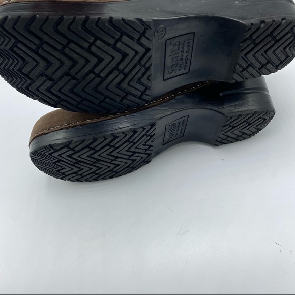 Sanita Brown Leather Clog Lisbeth Nursing Professional Slip On Size 40 - Picture 8 of 15